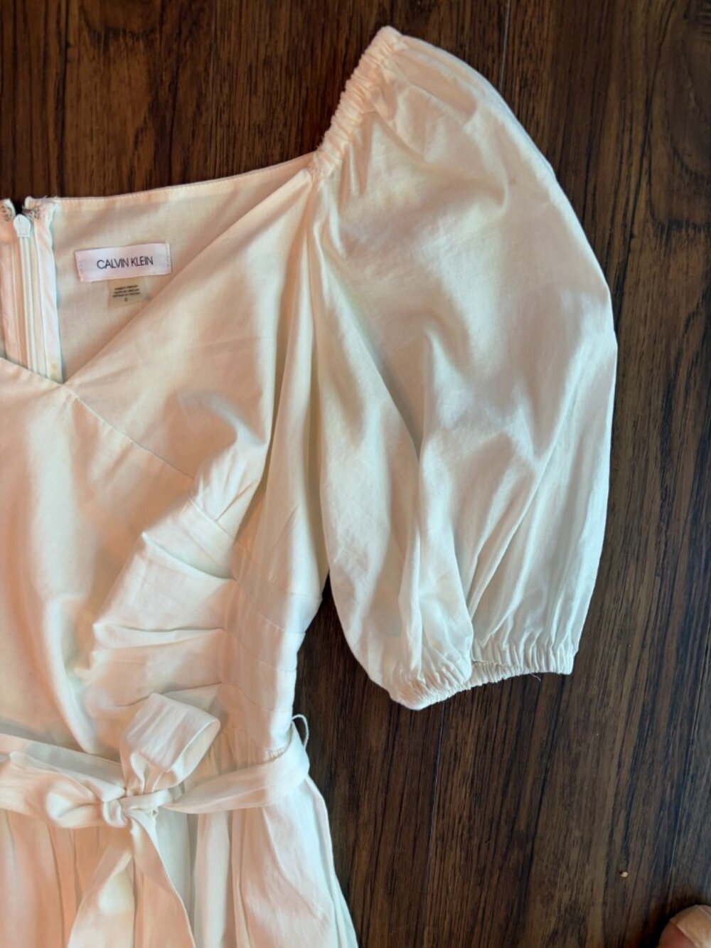 Calvin Klein cotton dress 6 cream cottage core - Picture 3 of 10